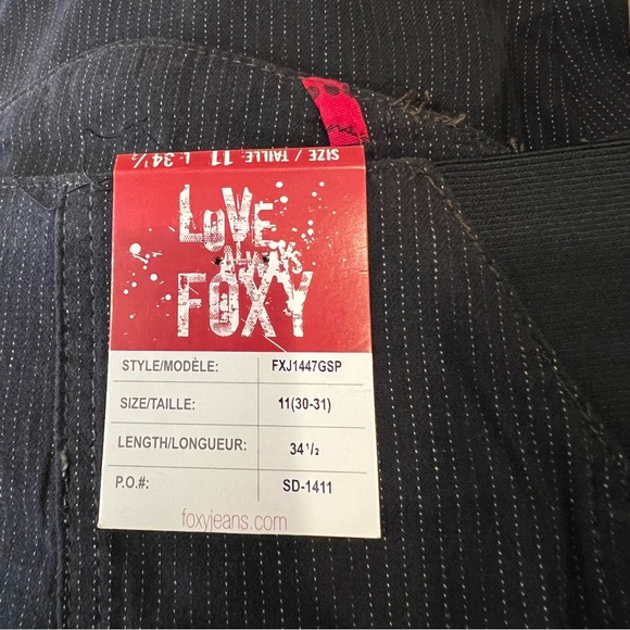 Foxy Jeans Y2K pinstripe high rise jeans size 11 - Picture 7 of 9